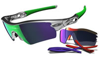 Oakley Jawbone BMX Chrome / Jade Irid + Violet Iridium + Positive Red Iridium (24-218)